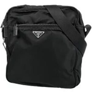Prada Plate Shoulder Bag Crossbody Nero Black